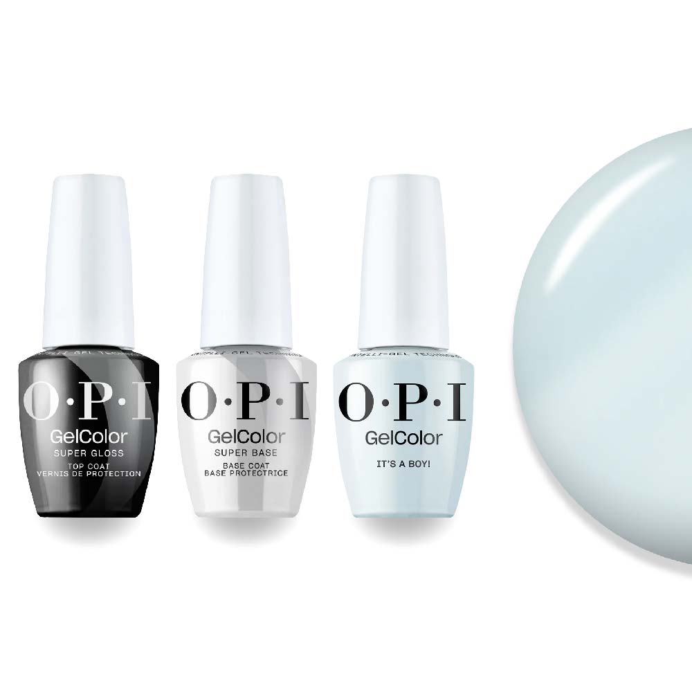OPI Intelli - Gel Combo - Super Base Coat, Super Gloss Top Coat & T75 It's a Boy! - DTK Nail Supply