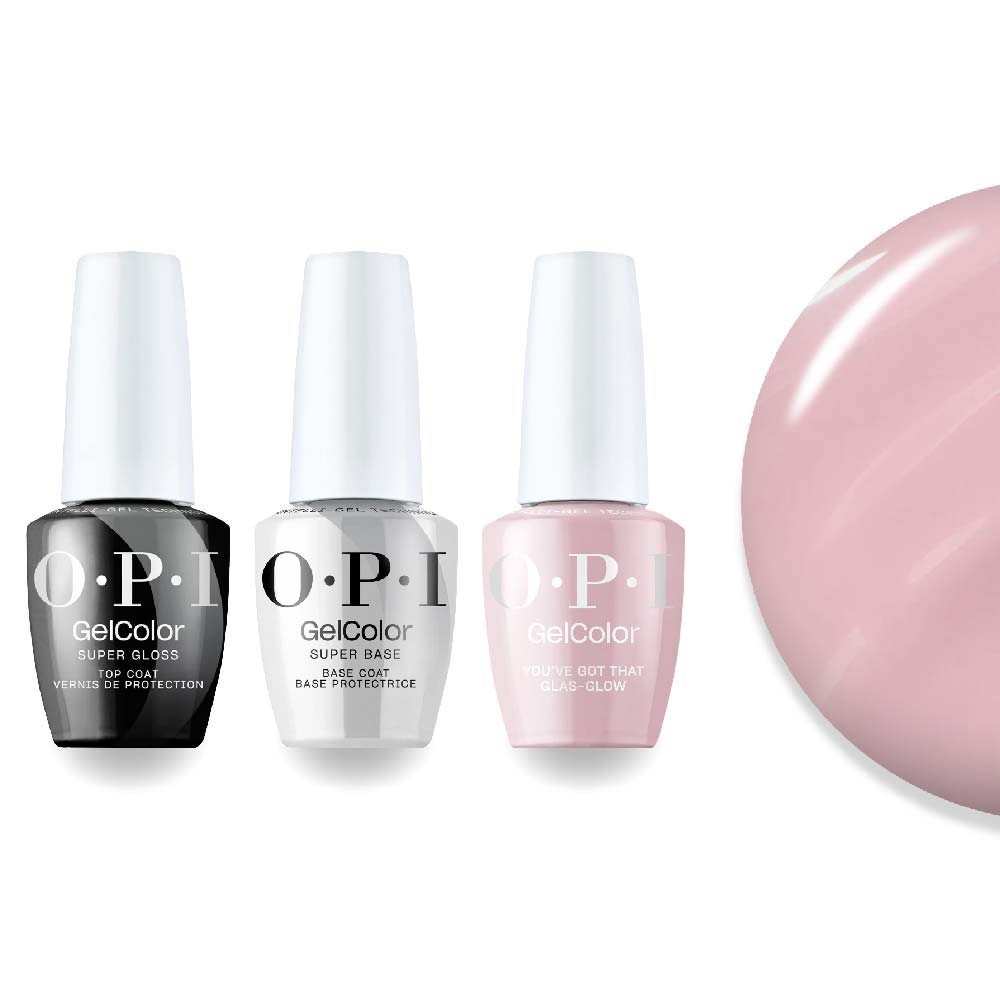 OPI Intelli-Gel Combo - Super Base Coat, Super Gloss Top Coat & U22 You’ve Got that Glas-glow, FREE Nail Sticker - DTK Nail Supply
