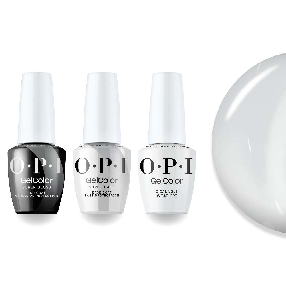 OPI Intelli-Gel Combo - Super Base Coat, Super Gloss Top Coat & V32 I Cannoli Wear OPI, FREE Nail Sticker - DTK Nail Supply