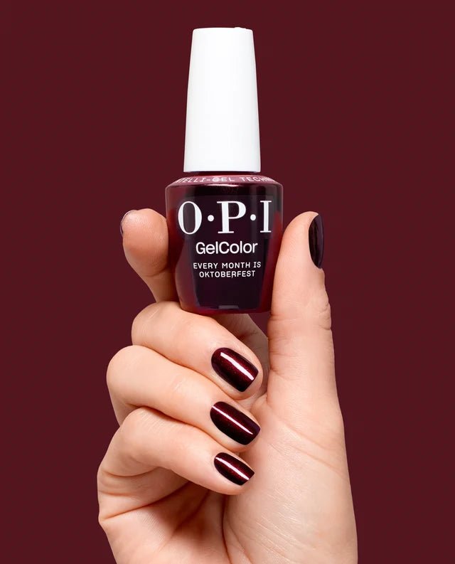 OPI Intelli-Gel - F040 Every Month is Oktoberfest - Red, Purple - Gel Color 0.5 oz (OPI Fall 2026 Collection) - DTK Nail Supply
