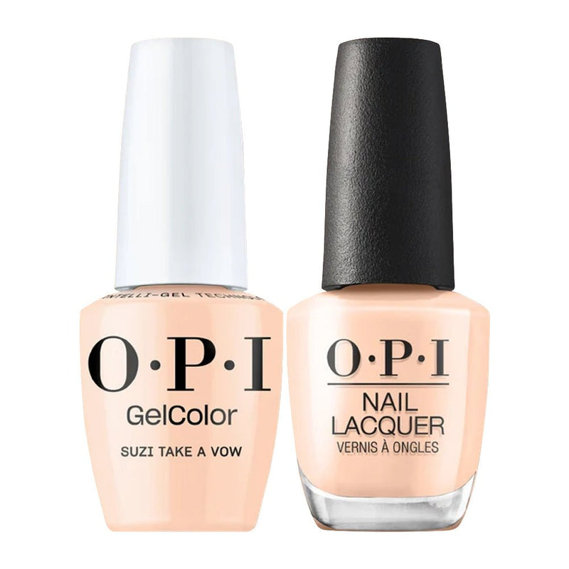 OPI Intelli Gel & Lacquer Duo - F038 Suzi Take a Vow - Peach, Beige - 0.5 oz (OPI Fall 2026 Collection) - DTK Nail Supply