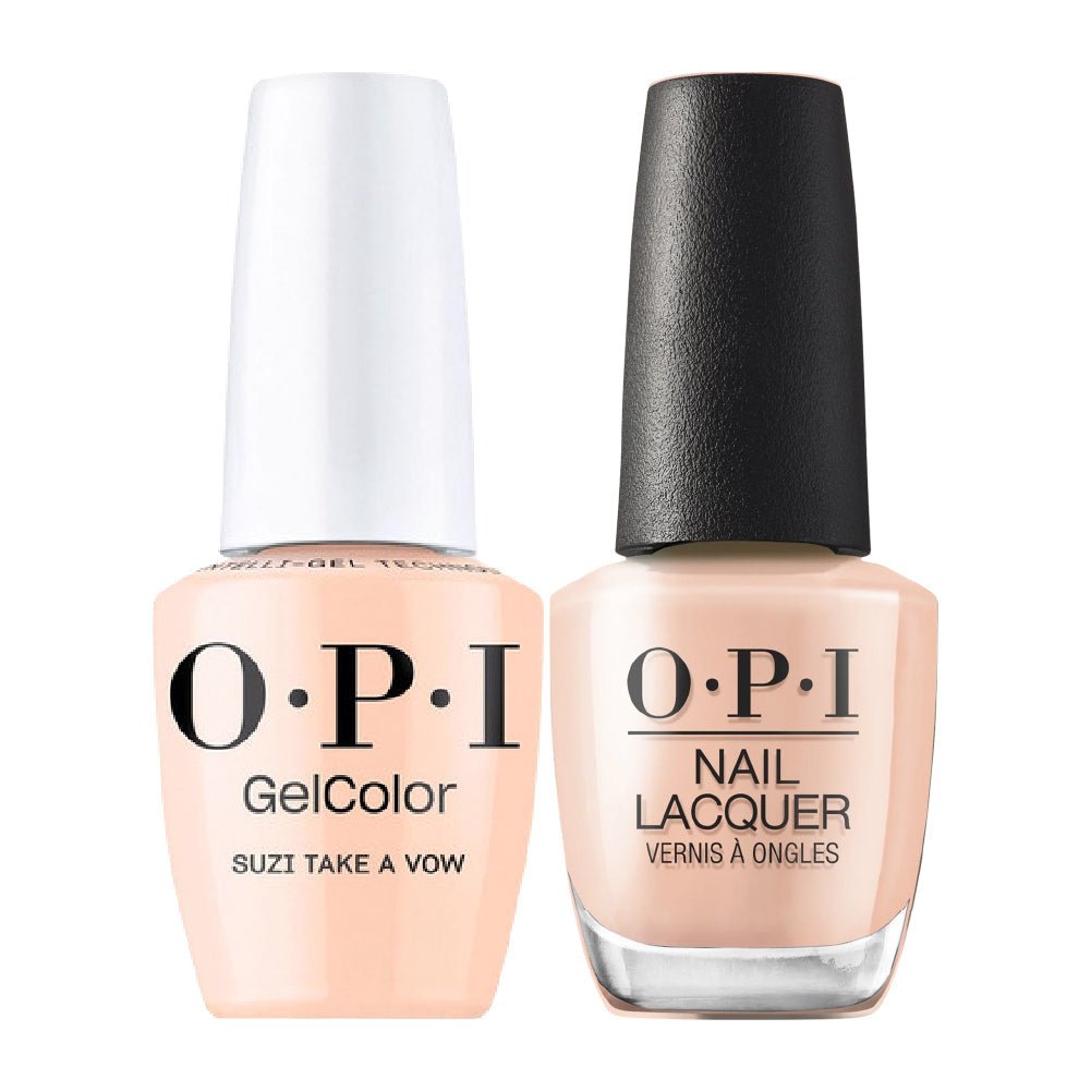 OPI Intelli Gel & Lacquer Duo - F038 Suzi Take a Vow - Peach, Beige - 0.5 oz (OPI Fall 2026 Collection) - DTK Nail Supply
