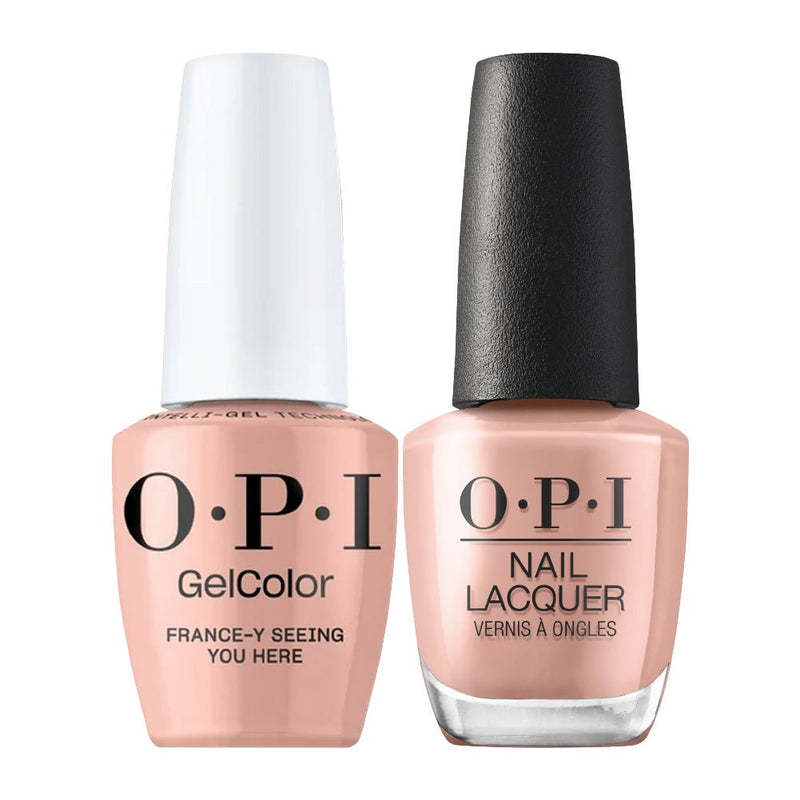 OPI Intelli Gel & Lacquer Duo - F039 France-y Seeing You Here - Peach, Pink - 0.5 oz (OPI Fall 2026 Collection) - DTK Nail Supply