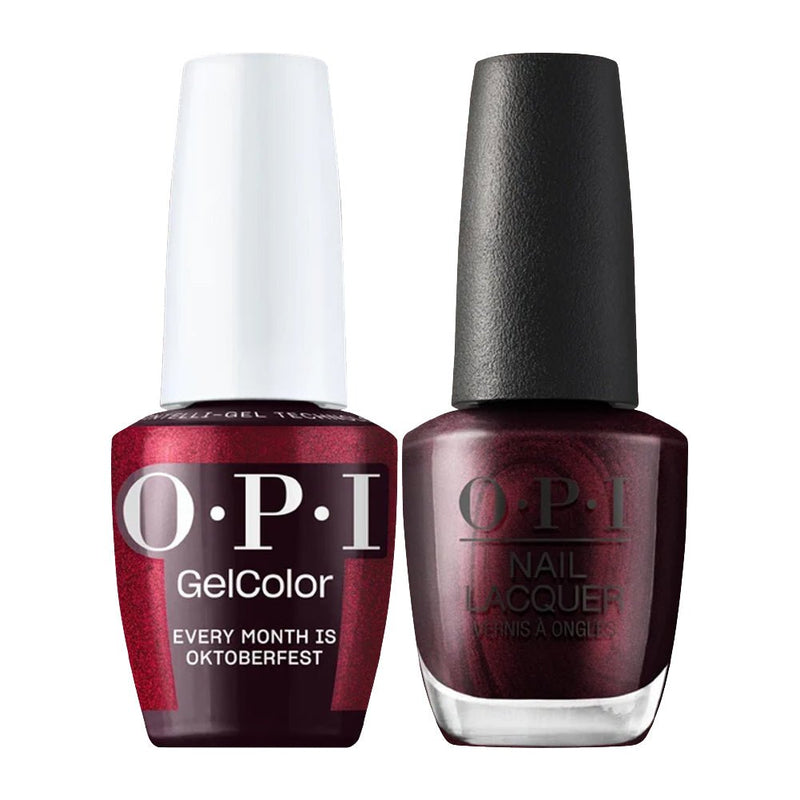 OPI Intelli Gel & Lacquer Duo - F040 Every Month is Oktoberfest - Red, Purple - 0.5 oz (OPI Fall 2026 Collection) - DTK Nail Supply