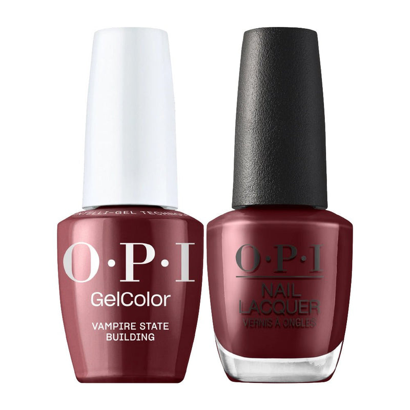 OPI Intelli Gel & Lacquer Duo - F042 Vampire State Building - Red, Brown - 0.5 oz (OPI Fall 2026 Collection) - DTK Nail Supply