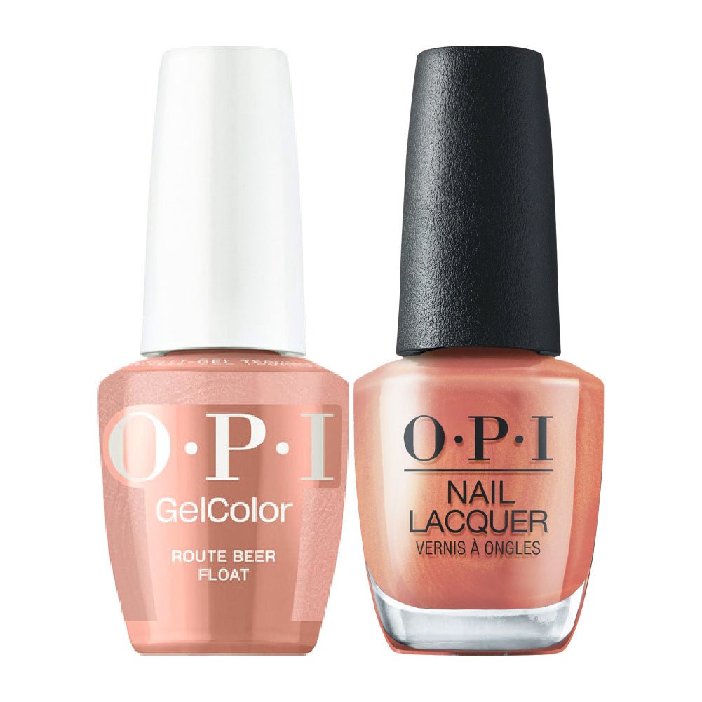 OPI Intelli Gel & Lacquer Duo - F043 Route Beer Float - Brown, Orange - 0.5 oz (OPI Fall 2026 Collection) - DTK Nail Supply