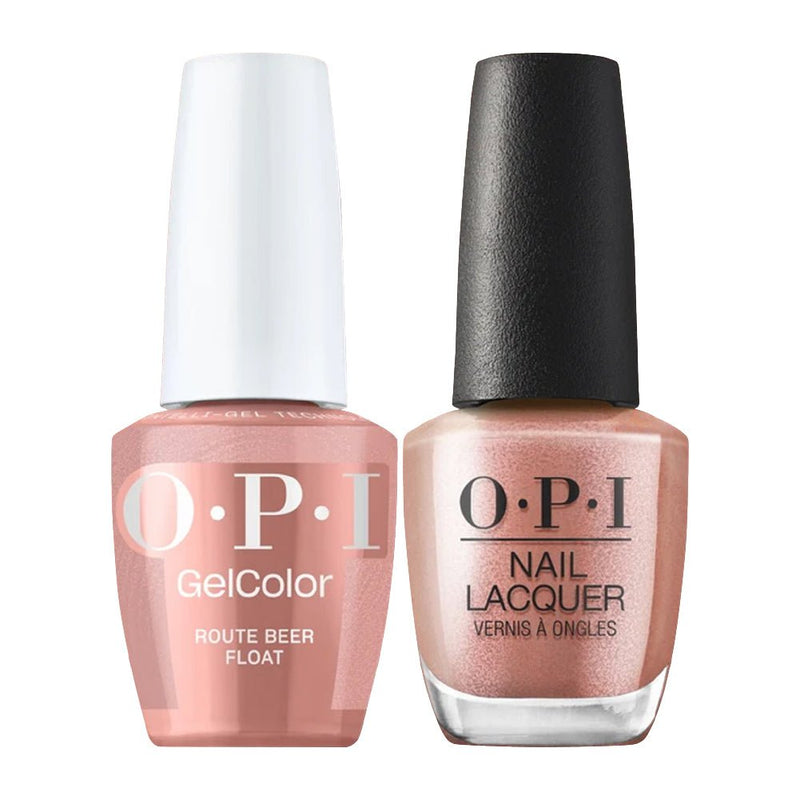 OPI Intelli Gel & Lacquer Duo - F043 Route Beer Float - Brown, Orange - 0.5 oz (OPI Fall 2026 Collection) - DTK Nail Supply