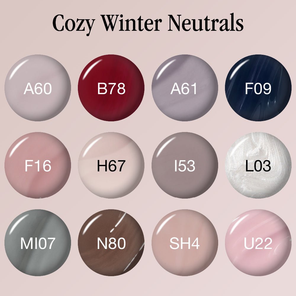 OPI Intelli - Gel - Set 12 Gel Colors - Gel Color 0.5 oz - Cozy Winter Neutrals Collection - DTK Nail Supply