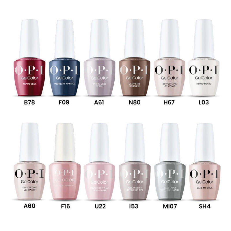 OPI Intelli - Gel - Set 12 Gel Colors - Gel Color 0.5 oz - Cozy Winter Neutrals Collection - DTK Nail Supply
