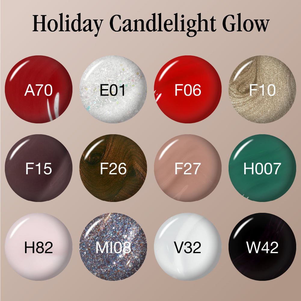 OPI Intelli - Gel - Set 12 Gel Colors - Gel Color 0.5 oz - Holiday Candlelight Glow Collection - DTK Nail Supply