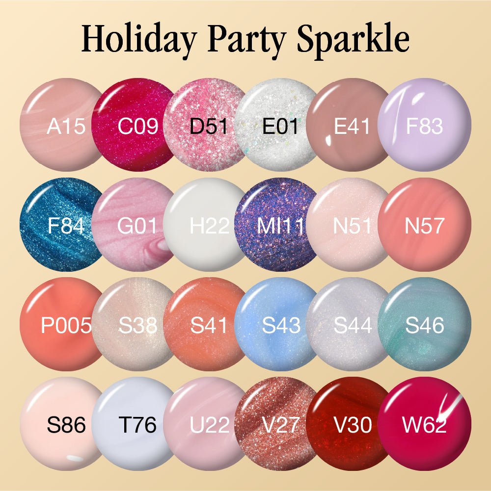 OPI Intelli - Gel - Set 24 Gel Colors - Gel Color 0.5 oz - Holiday Party Sparkle Collection - DTK Nail Supply