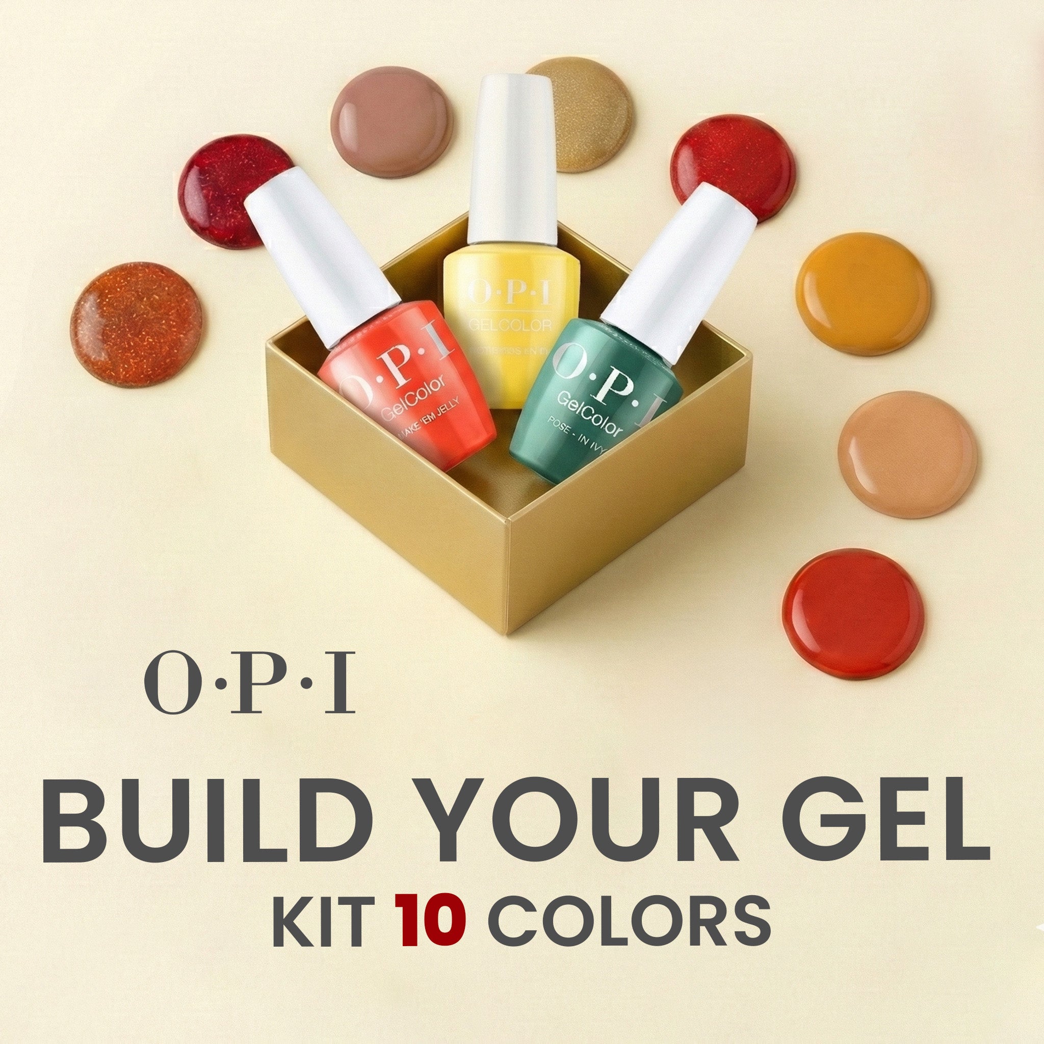 OPI Set Gel Polish - Build Your Own 10 Gel Kit, FREE 1 Cuticle Revitalizer Oil - DTK Nail Supply