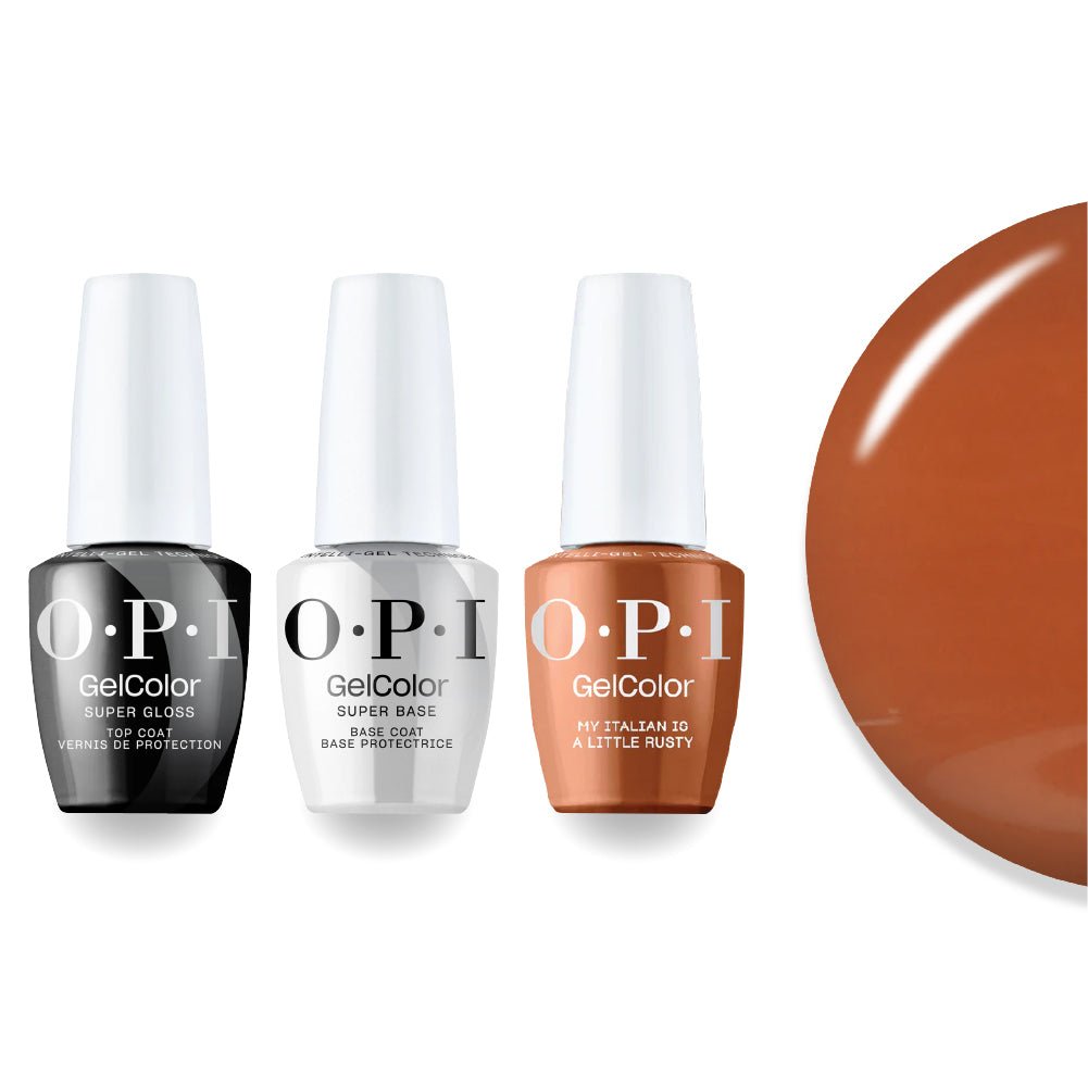 OPI + Super Glossy Top Super Base - B59 My Italian is a Little Rusty - DTK Nail Supply