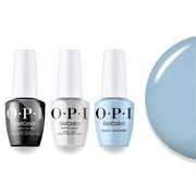 OPI Intelli-Gel Combo - Super Base Coat, Super Gloss Top Coat & F036 Baggy Jean Baby, FREE Nail Sticker - DTK Nail Supply