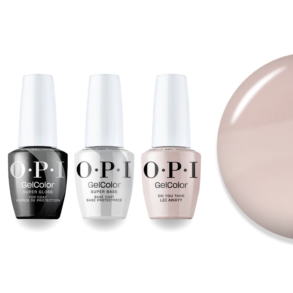OPI + Super Glossy Top Super Base - H67 Do You Take Lei Away - DTK Nail Supply