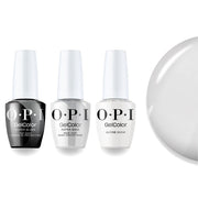 OPI Intelli-Gel Combo - Super Base Coat, Super Gloss Top Coat & L00 Alpine Snow, FREE Nail Sticker - DTK Nail Supply