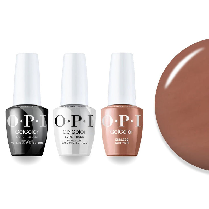 OPI Intelli-Gel Combo - Super Base Coat, Super Gloss Top Coat & N79 Endless Sun-ner, FREE Nail Sticker - DTK Nail Supply