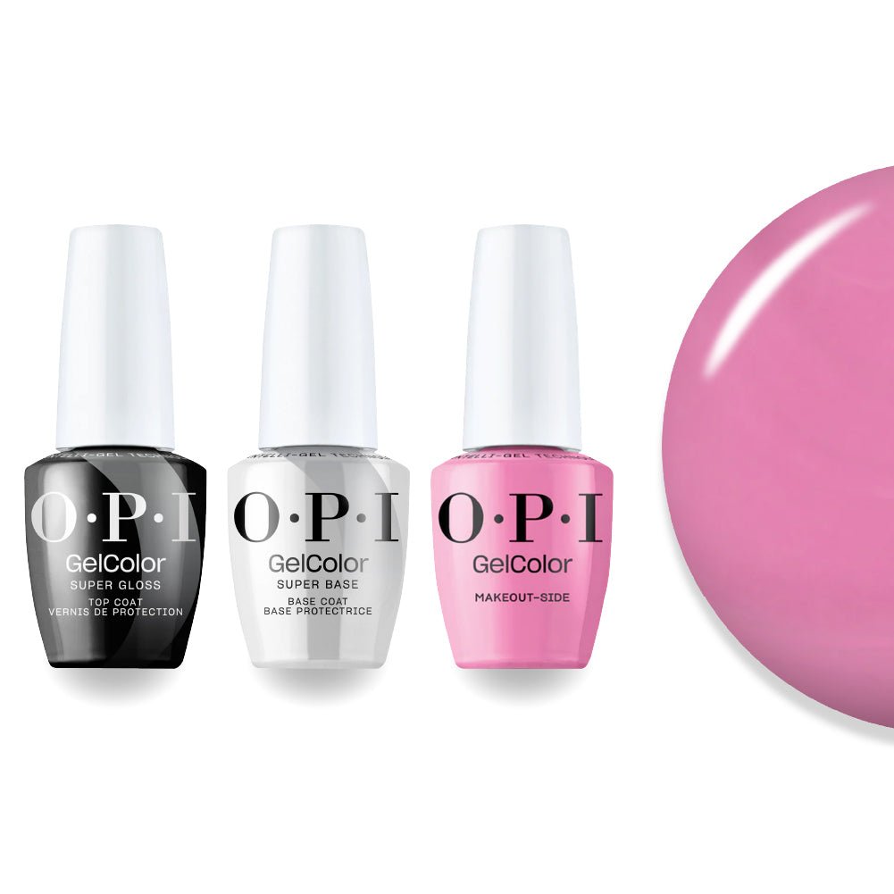 OPI Intelli-Gel Combo - Super Base Coat, Super Gloss Top Coat & P002 Makeout-side, FREE Nail Sticker - DTK Nail Supply