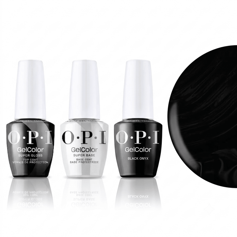 OPI T02 Black Onyx Intelli-Gel Combo Intelli-Gel Combo - Super Base Coat, Super Gloss Top Coat - DTK Nail Supply