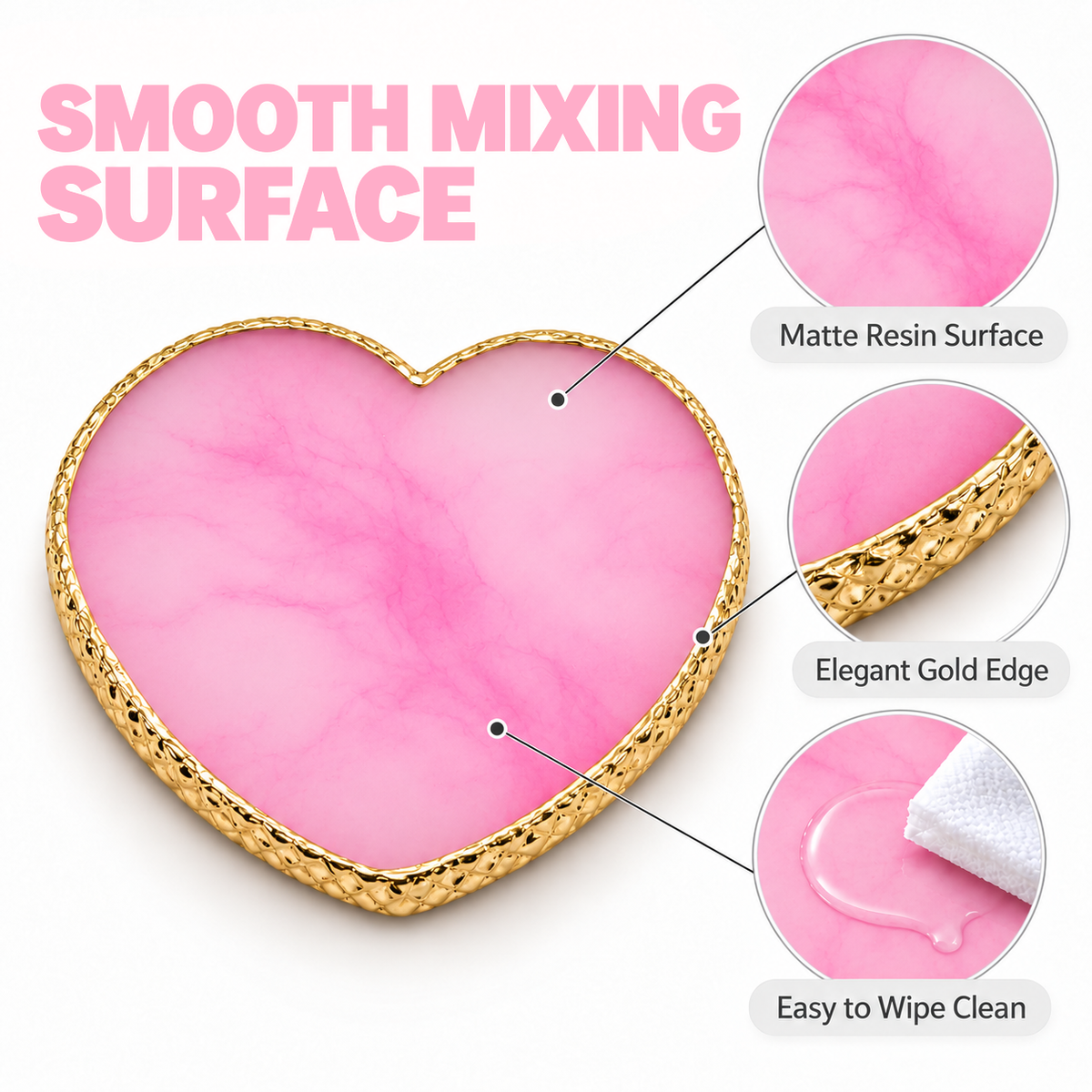 Color Mixing Palette - Heart Pink - DTK Nail Supply