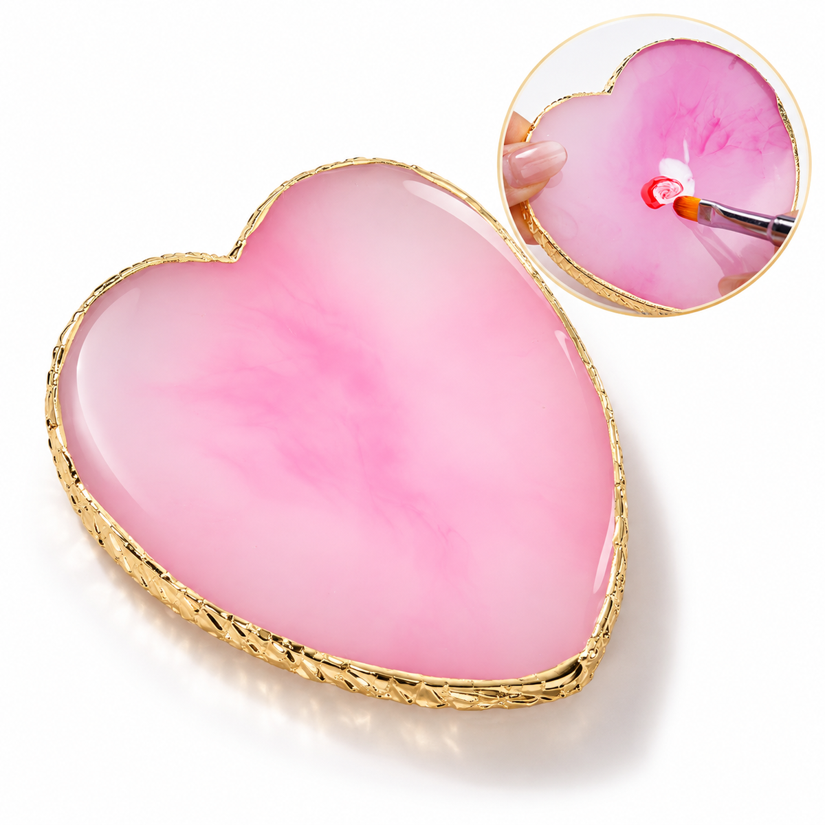Color Mixing Palette - Heart Pink - DTK Nail Supply