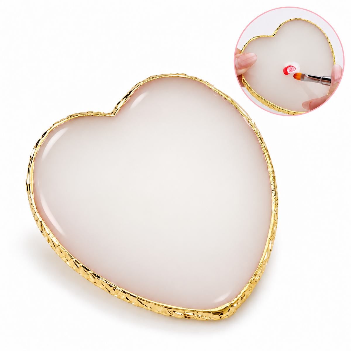 Color Mixing Palette - Heart White - DTK Nail Supply
