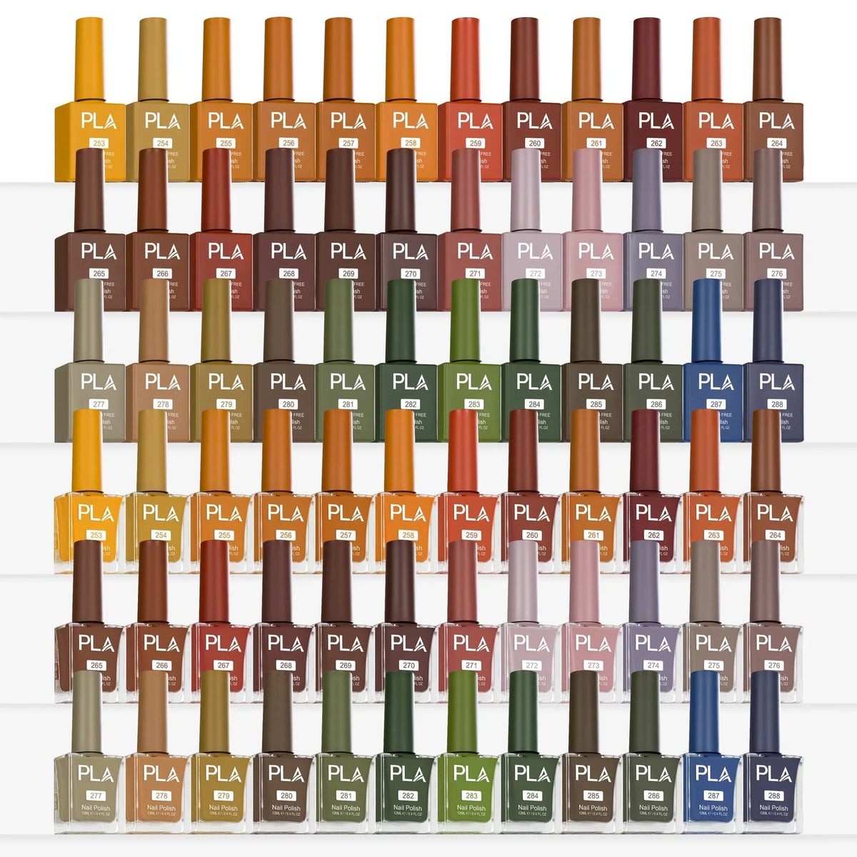 PLA Fall Collection - Set of 36 Colors - Gel Polish, Nail Lacquer & Dip Powder - DTK Nail Supply
