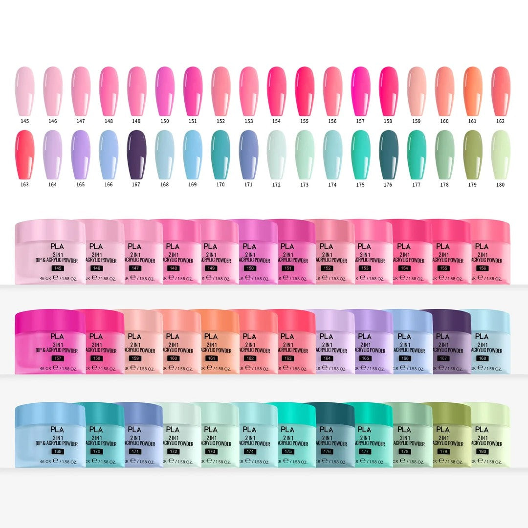 PLA Gel Polish, Nail Lacquer & Dip Powder - Set of 36 Colors - She's a Boss Collection - DTK Nail Supply