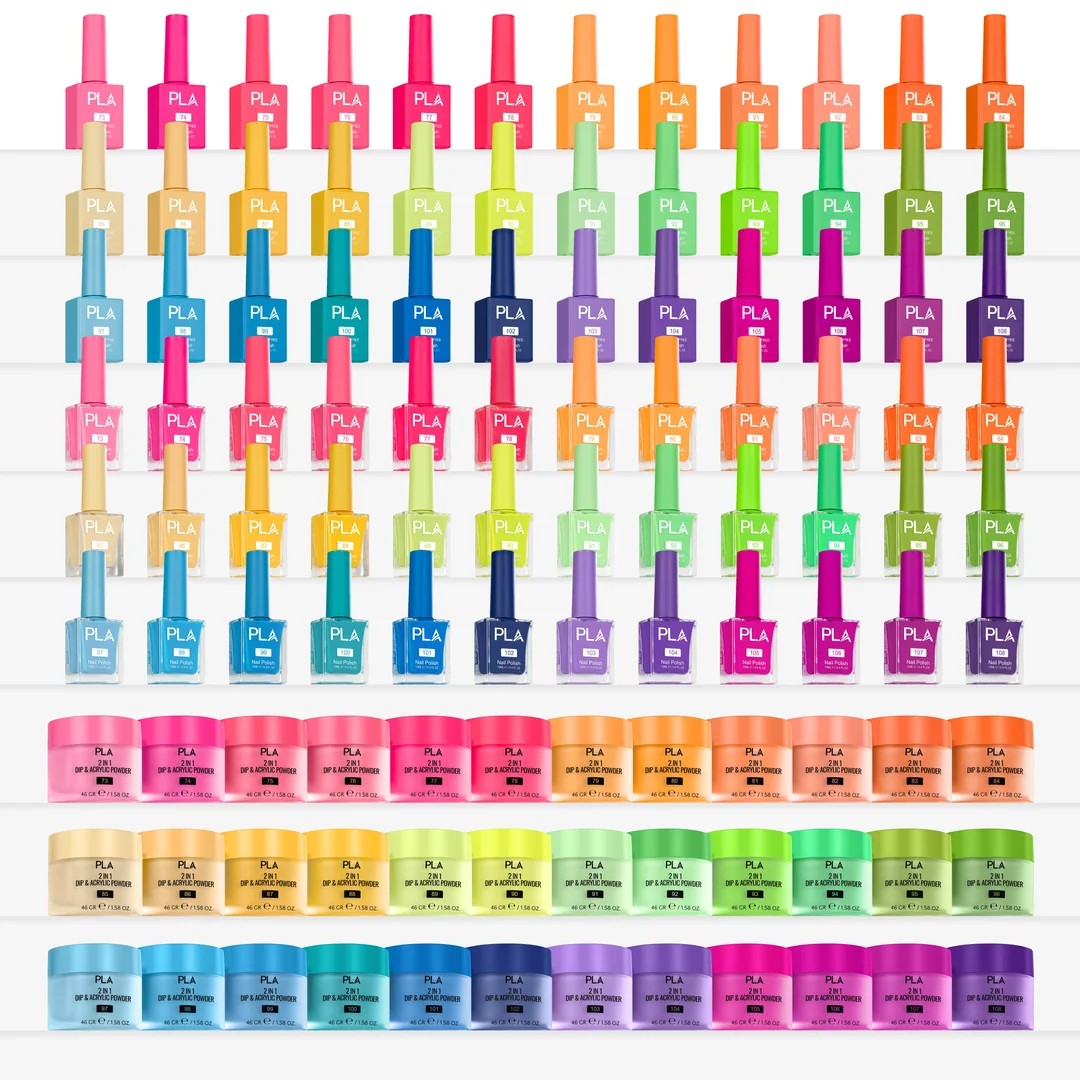 PLA What Happens in Vegas Collection - Set of 36 Colors - Gel Polish, Nail Lacquer & Dip Powder - DTK Nail Supply