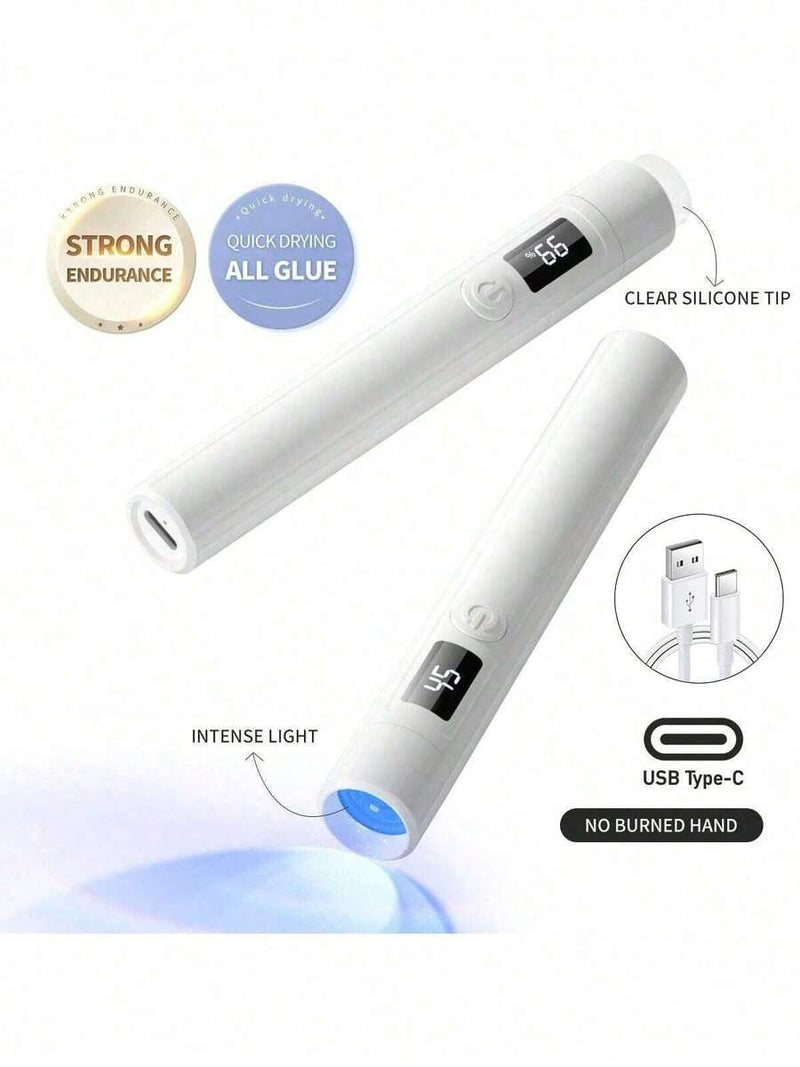 Portable Handheld UV Lamp with replaceable Silicone Tip - White - DTK Nail Supply
