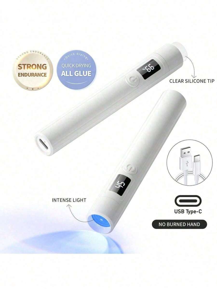 Portable Handheld UV Lamp with replaceable Silicone Tip - White - DTK Nail Supply