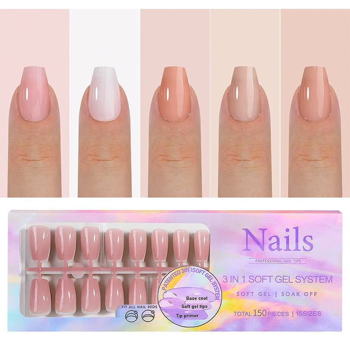 Press On Nails 150pcs/box - 02 - Short Ballerina - DTK Nail Supply