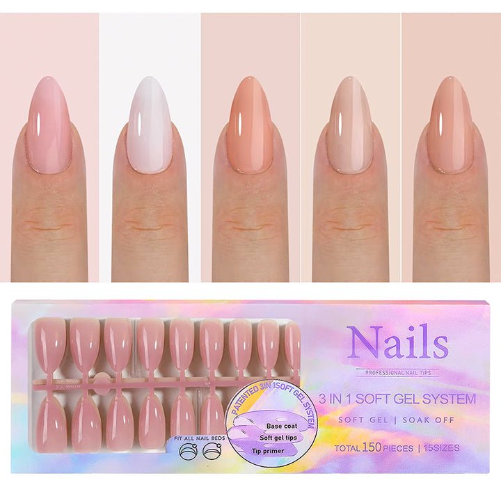 Press On Nails 150pcs/box - 03 - Long Almond - DTK Nail Supply
