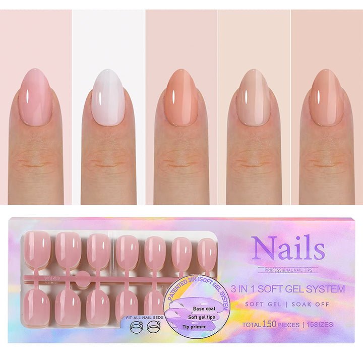 Press On Nails 150pcs/box - 07 - Short Almond - DTK Nail Supply