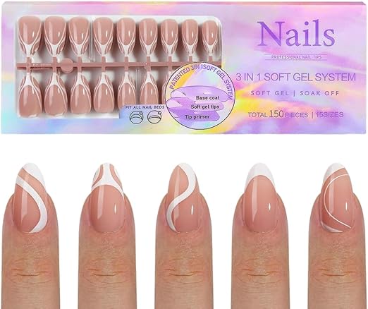 Press On Nails Mix 5 French Style 150pcsbox - A4 - DTK Nail Supply