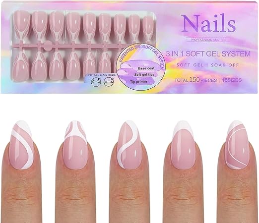 Press On Nails Mix 5 French Style 150pcsbox - A5 - DTK Nail Supply