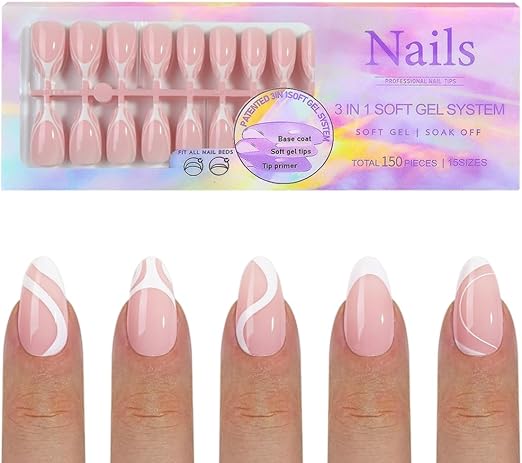Press On Nails Mix 5 French Style 150pcsbox - A6 - DTK Nail Supply
