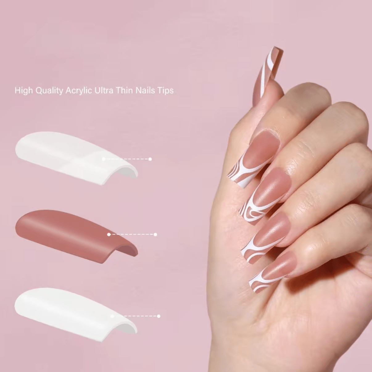 Press On Nails Mix 5 French Style 150pcsbox - A6 - DTK Nail Supply