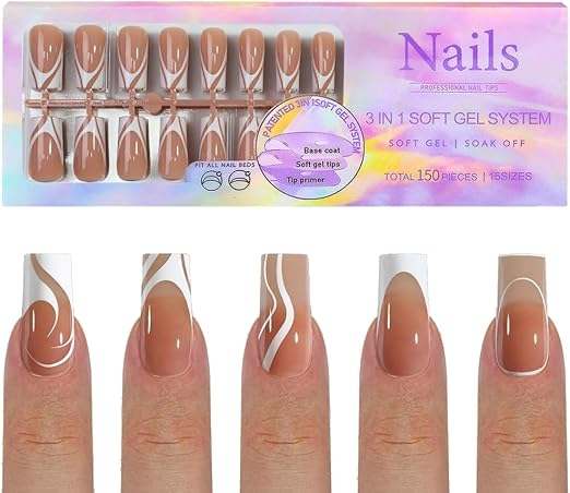 Press On Nails Mix 5 French Style 150pcsbox - S1 - DTK Nail Supply
