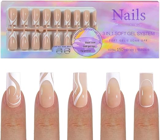 Press On Nails Mix 5 French Style 150pcsbox - S2 - DTK Nail Supply