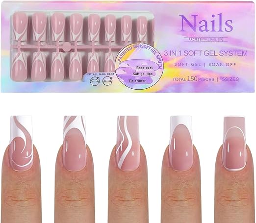 Press On Nails Mix 5 French Style 150pcsbox - S3 - DTK Nail Supply