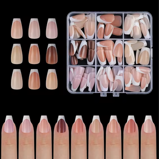 French Nails 02# Short Coffin