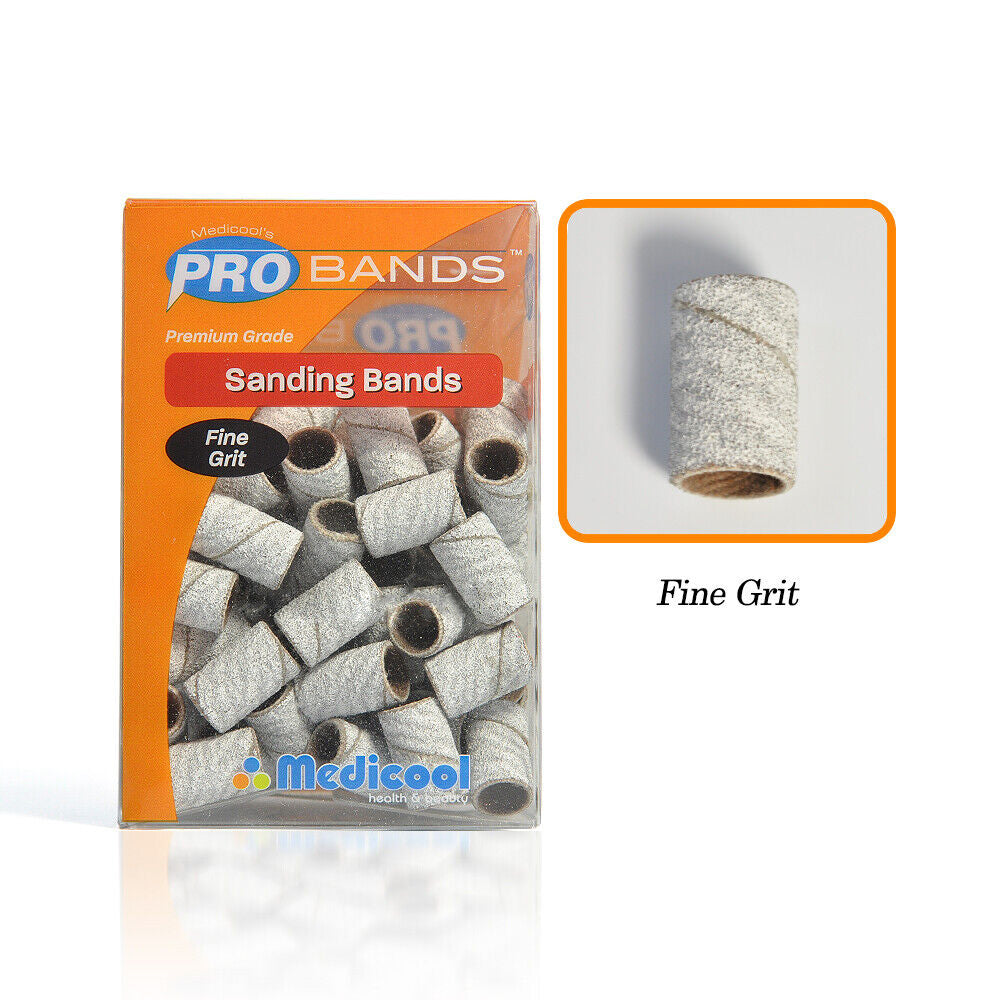  Medicool - White Sanding Bands # Fine by Nail drill sold by DTK Nail Supply