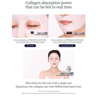 WellDerma Premium Sapphire Collagen Impact Fitting Mask 25g x 4ea K-Beauty