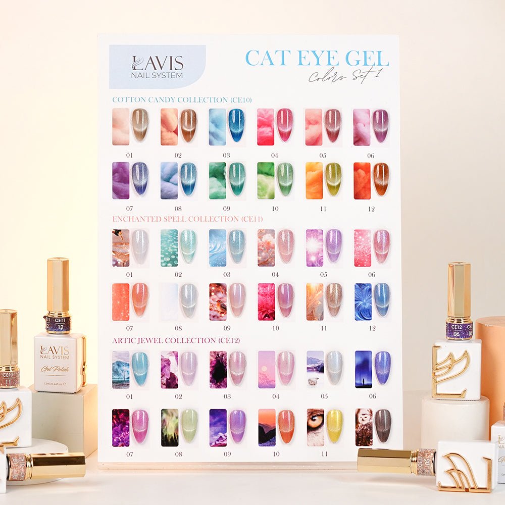 (Sample) LAVIS Cat Eyes Set 1 - (CE10, CE11, CE12) - Gel Polish 0.5 oz - DTK Nail Supply