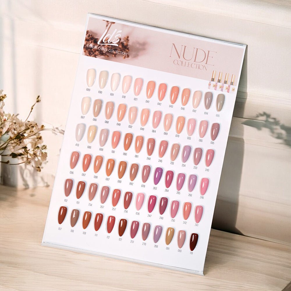 (Sample) LDS Color Craze Gel Nail Polish - Set 72 Color Nude Collection - 0.5oz - DTK Nail Supply
