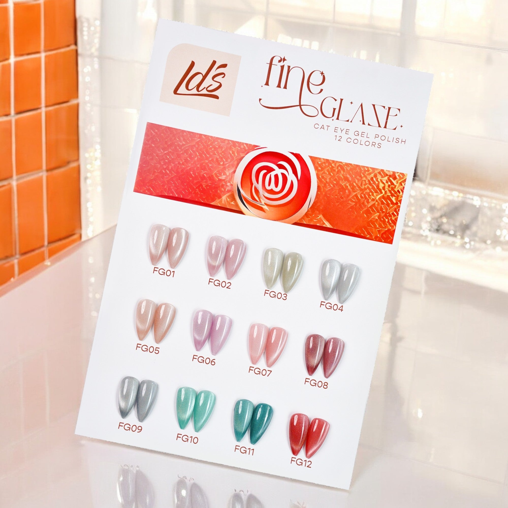 (Sample) LDS Set 12 Color - Fine Glaze Cat Eye Gel Collection - DTK Nail Supply