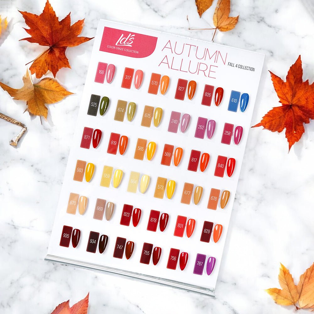 (Sample) LDS Set 36 Colors - Gel Polish 0.5oz - Autumn Allure Collection - DTK Nail Supply