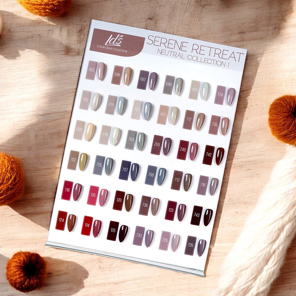 (Sample) LDS Set 36 Colors - Gel Polish 0.5oz - Neutral 1 Collection - DTK Nail Supply