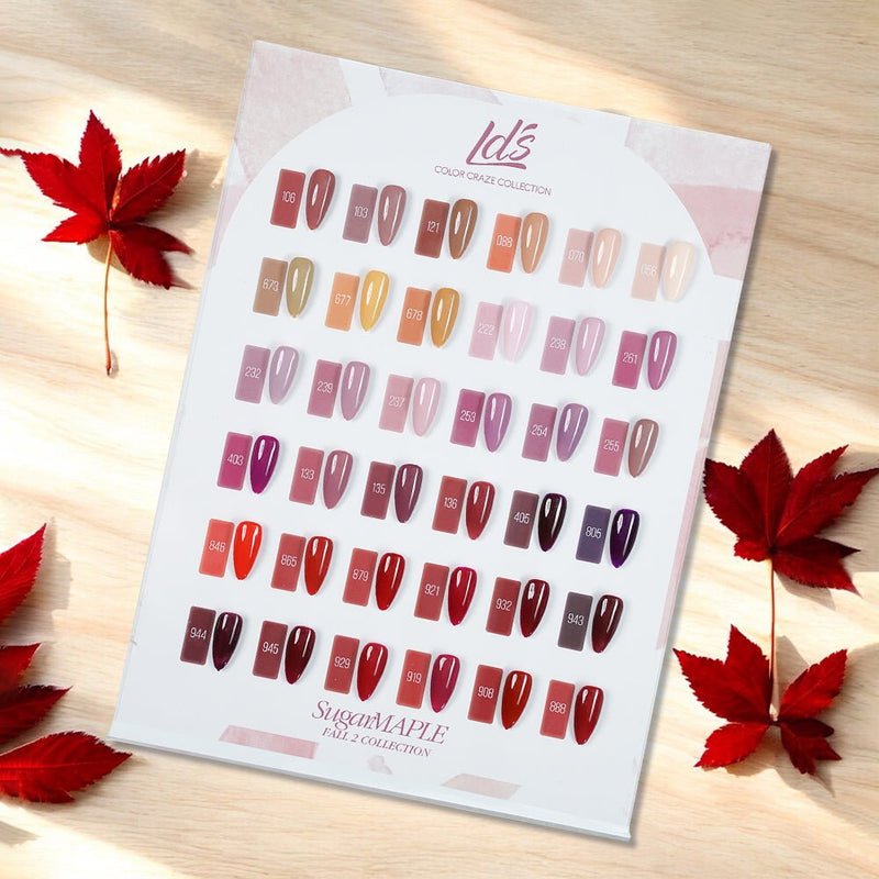 (Sample) LDS Set 36 Colors - Gel Polish 0.5oz - Sugar Maple Collection - DTK Nail Supply